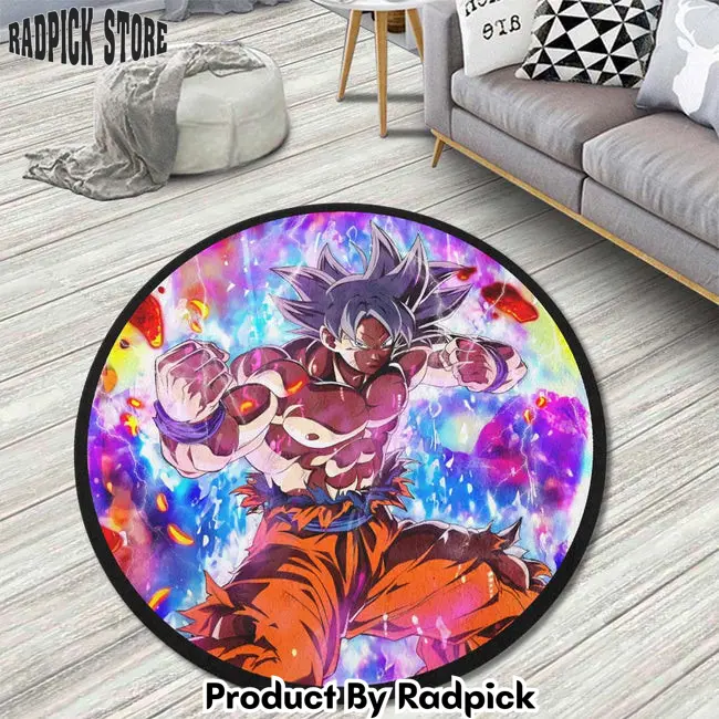 Goku ultra skill round rug custom dragon ball anime circle carpet  rp5953678